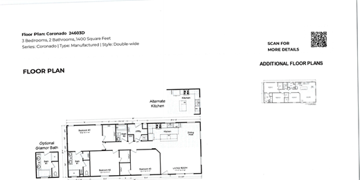 Coronado 24603D manufactured home floor plan preview
