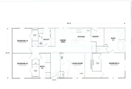 Cavco Anthem 2460 3N manufactured home floor plan preview
